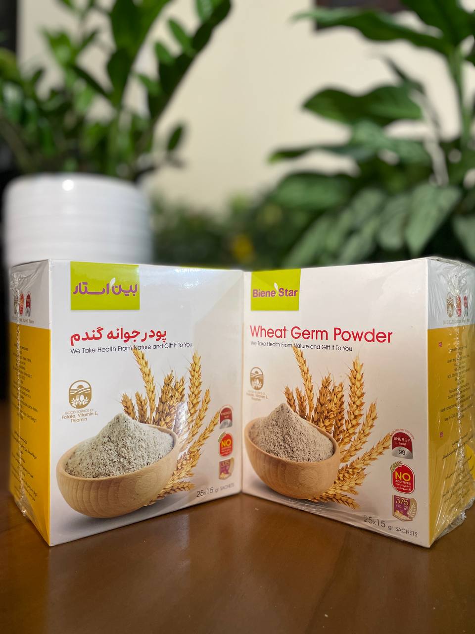 پودر جوانه گندم برند بین استار پک دو عددی برای افزایش وزن صورت و بدن